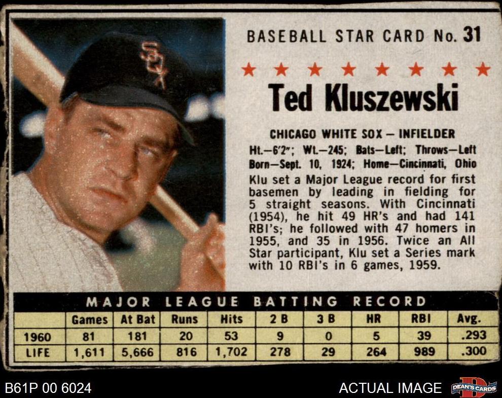 1961 Ted Kluszewski [Hand Cut] #31