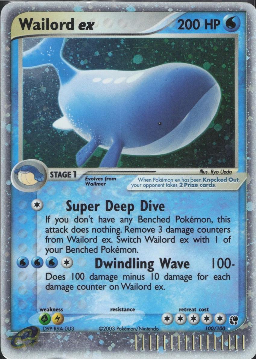 2003 Pokemon holo #100 Wailord front