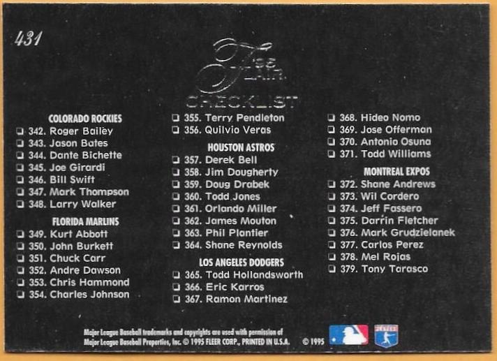 1995 Checklist #5 #431