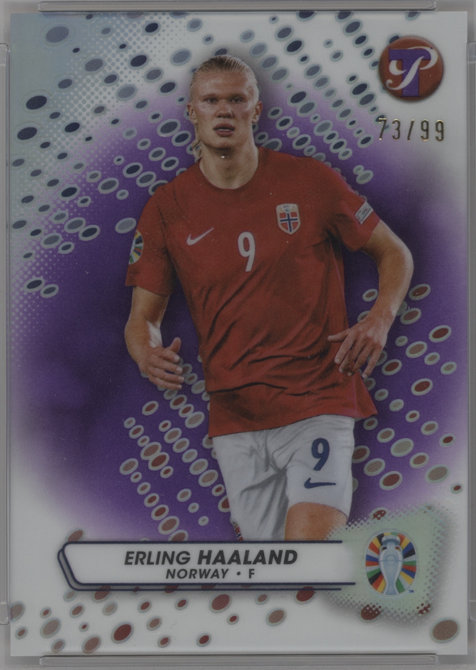 2023 Topps Pristine Road To Euro 2024 Erling Haaland [Purple Refractor] #118 card