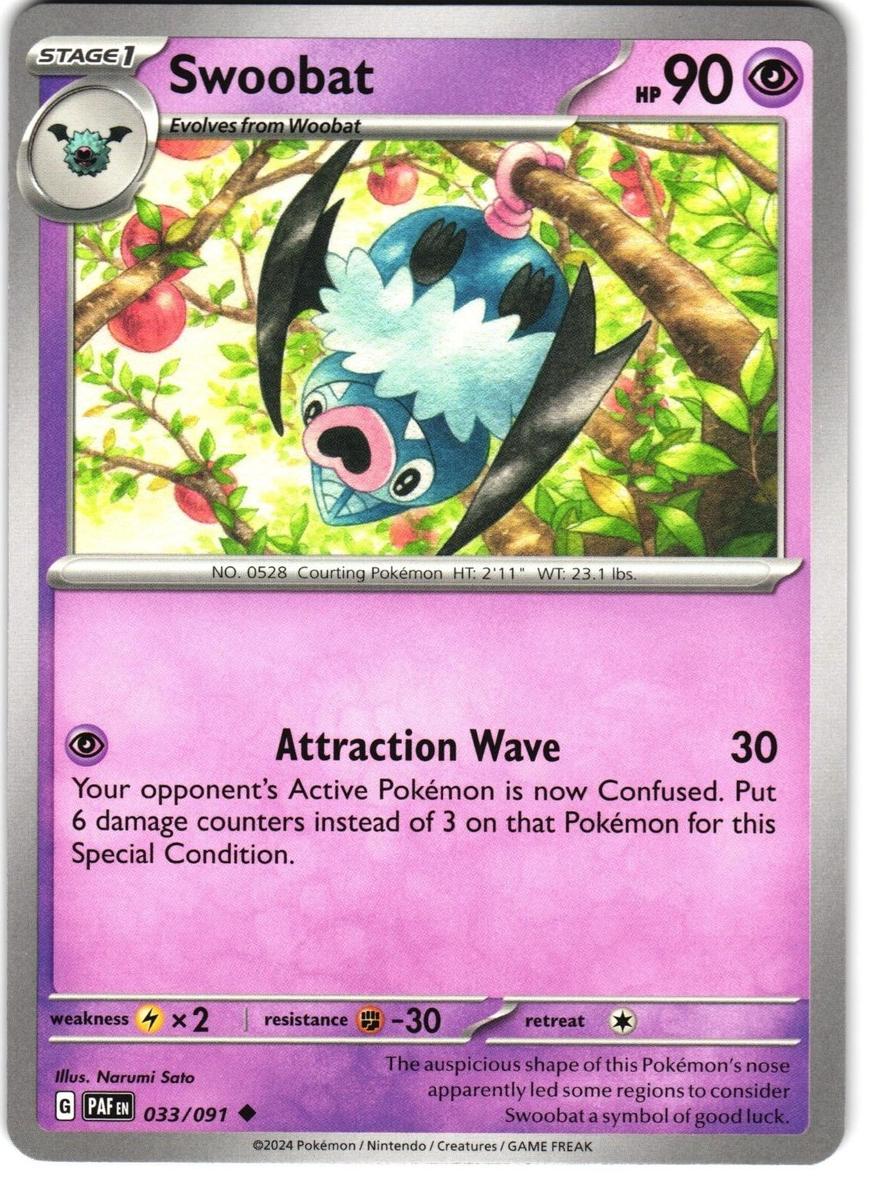 Swoobat 2024 Pokemon Scarlet & Violet Paldean Fates