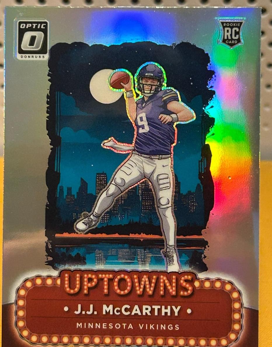 J.J. McCarthy 2024 Donruss Optic Uptowns Football