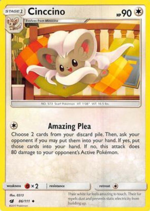 Cinccino 2017 Pokemon Sun & Moon Crimson Invasion