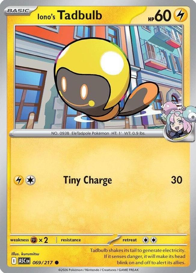 Iono's Tadbulb 2026 Pokemon Mega Evolution Ascended Heroes