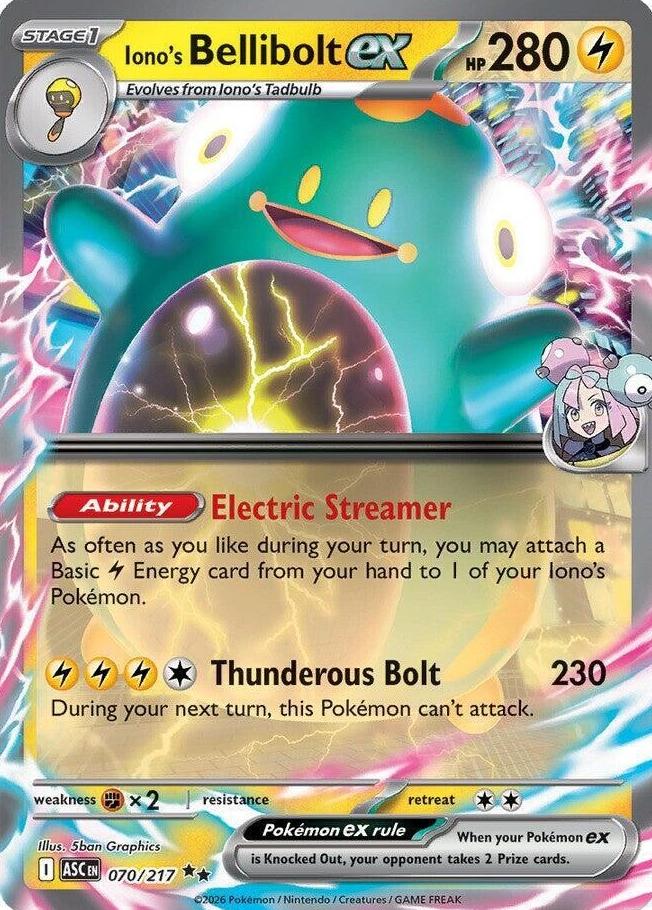 Iono's Bellibolt EX 2026 Pokemon Mega Evolution Ascended Heroes