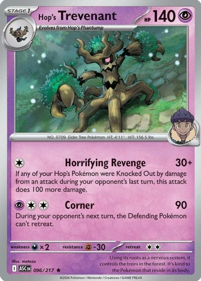 Hop's Trevenant 2026 Pokemon Mega Evolution Ascended Heroes