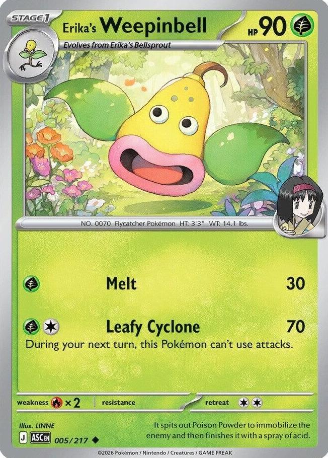 Erika's Weepinbell 2026 Pokemon Mega Evolution Ascended Heroes