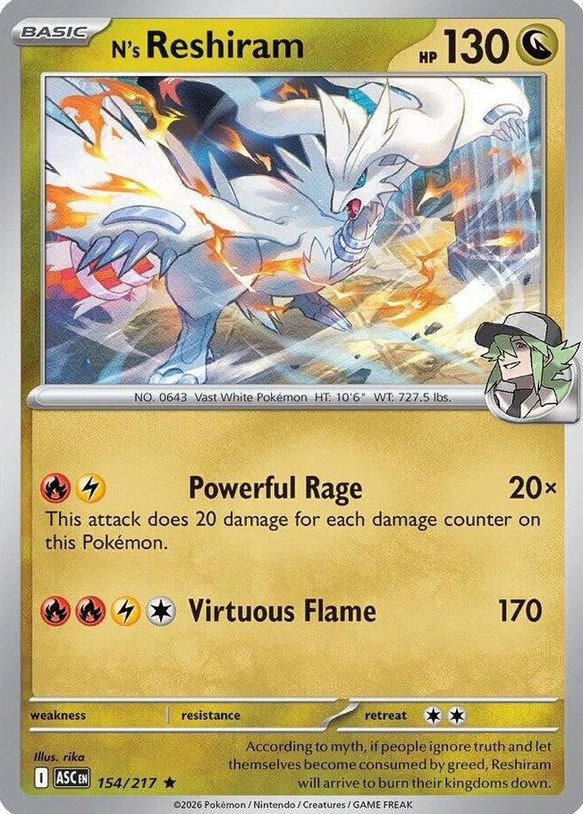 N's Reshiram 2026 Pokemon Mega Evolution Ascended Heroes