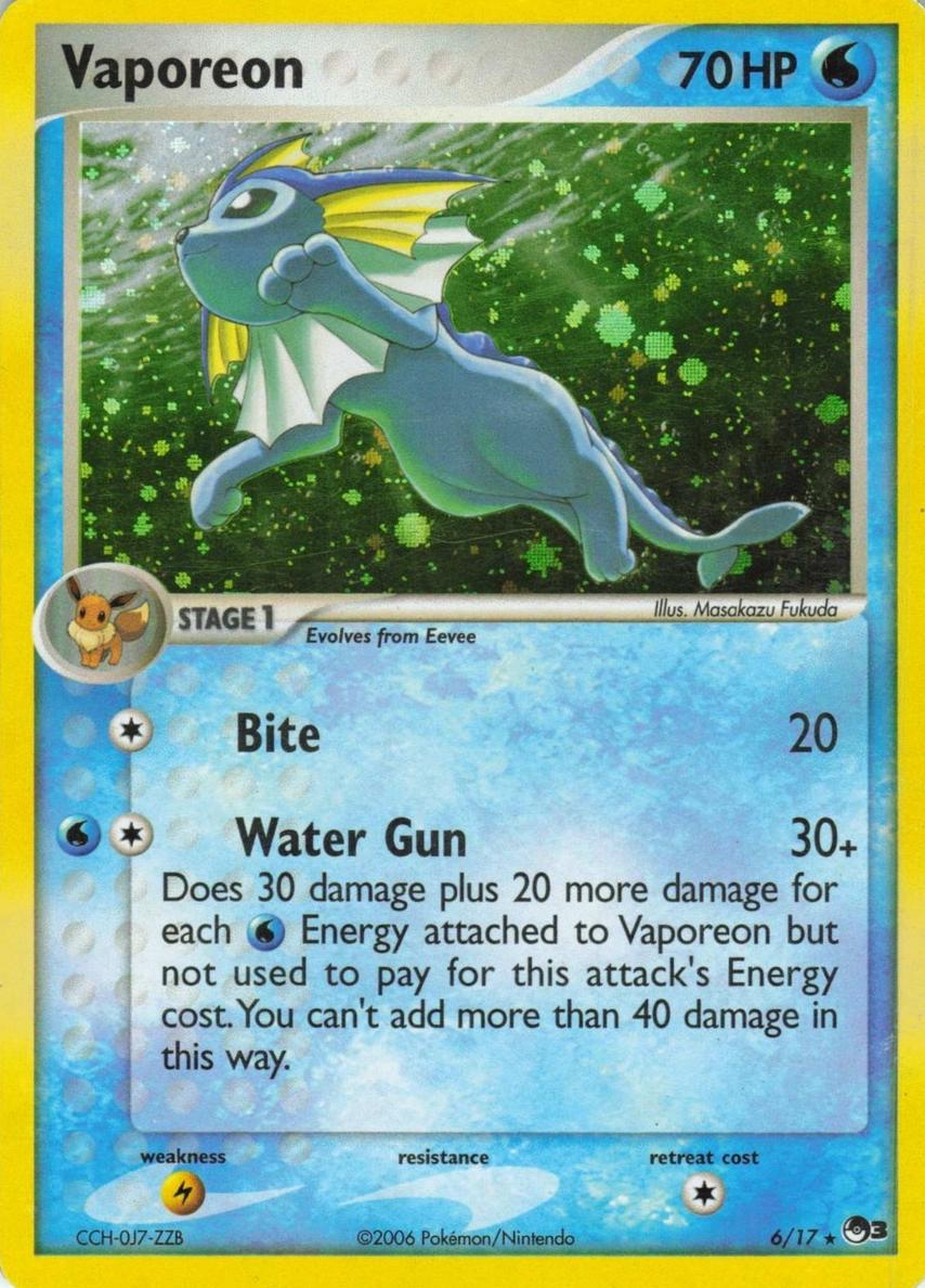 Vaporeon Holo 2006 Pokemon POP Series 3