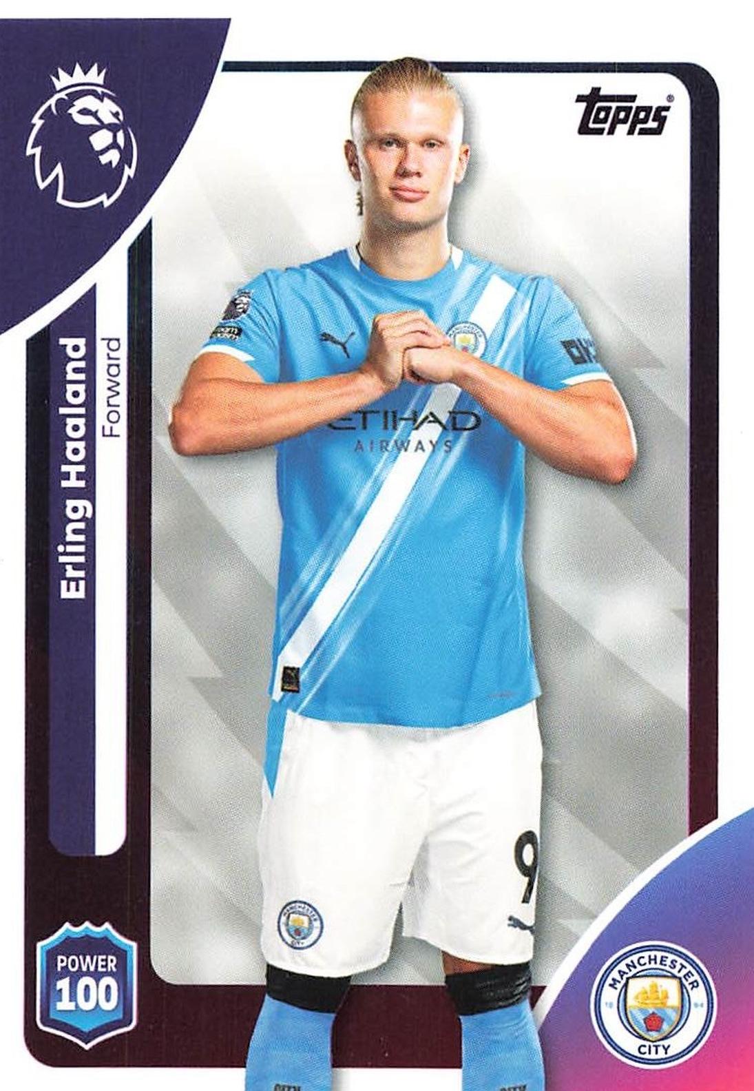 2025 Topps Premier League Erling Haaland [Gold Rainbow] #195 card