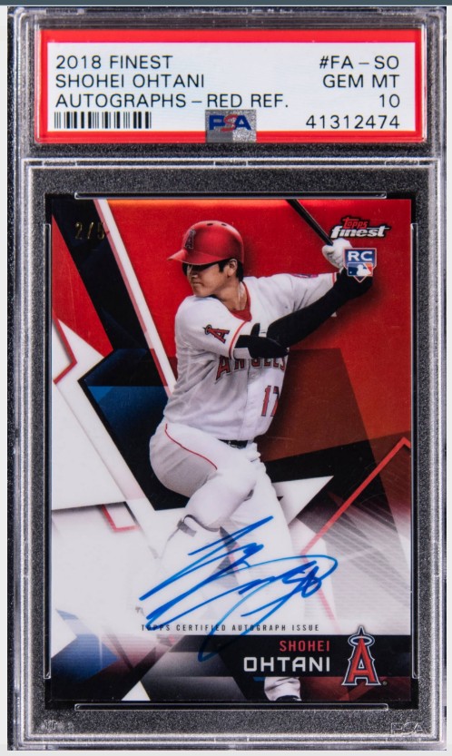 2018 Topps Finest Baseball Red Refractor Shohei Ohtani #FA-SO PSA 9