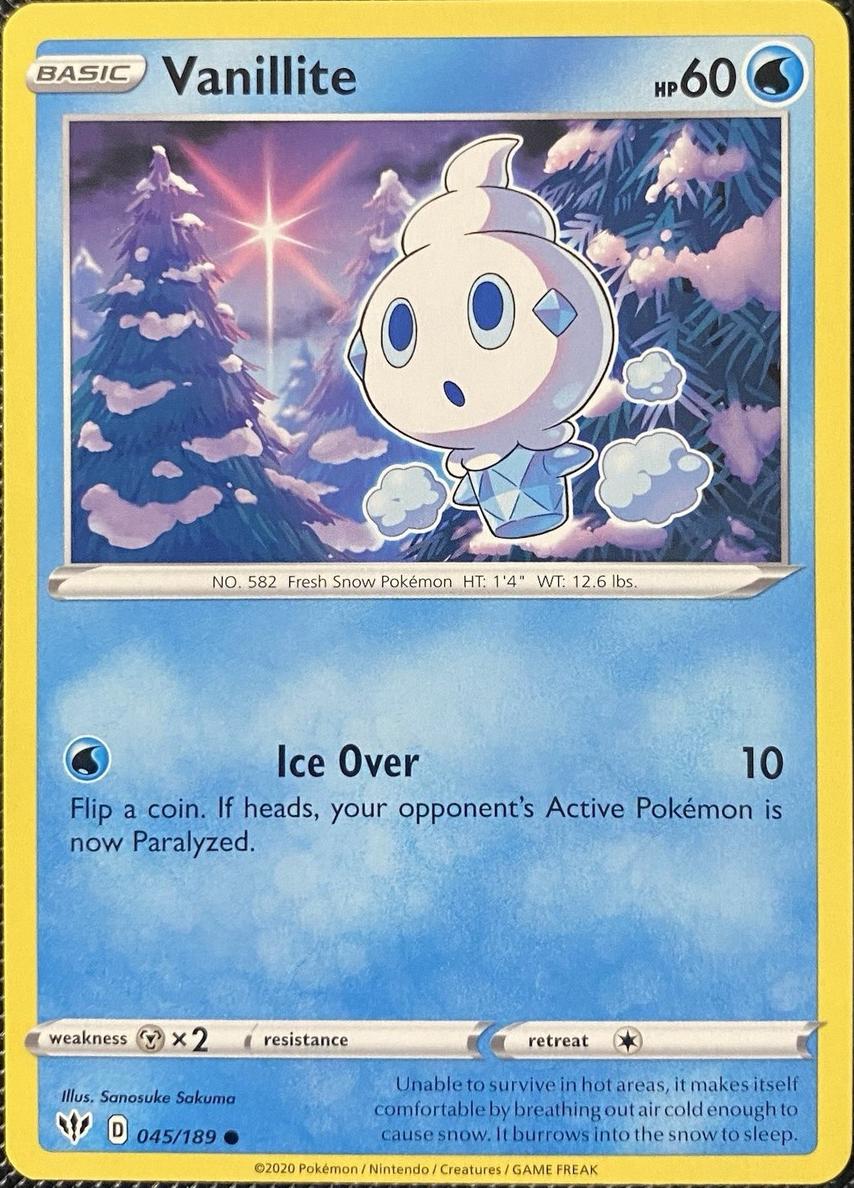 Vanillite 2020 Pokemon Sword & Shield Darkness Ablaze