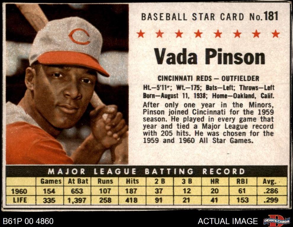 1961 Vada Pinson [Hand Cut] #181