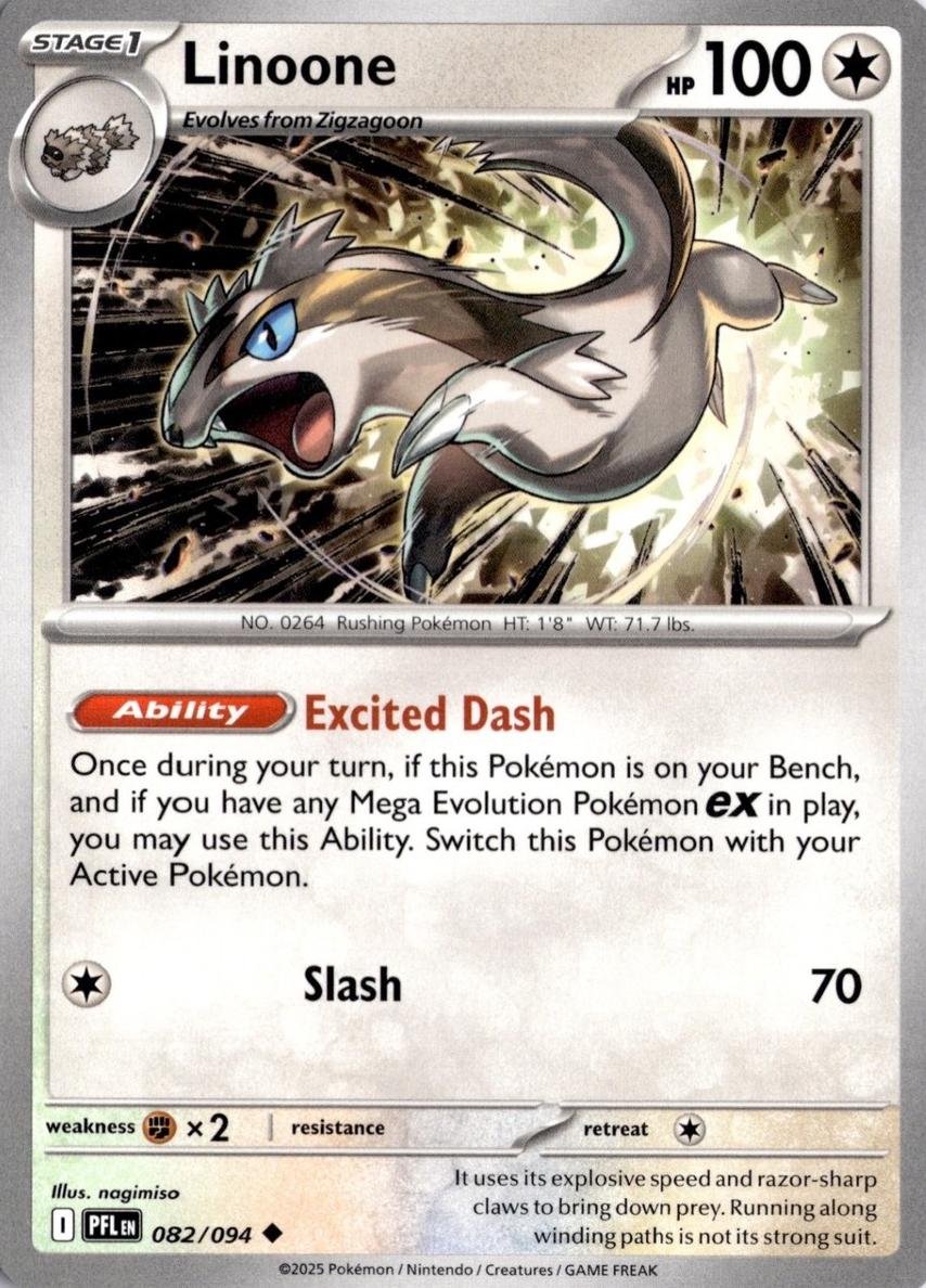 Linoone 2025 Pokemon Mega Evolution Phantasmal Flames