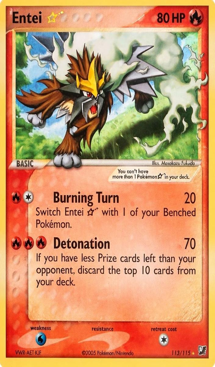 2005 Pokemon Gold Star #113 Entei front