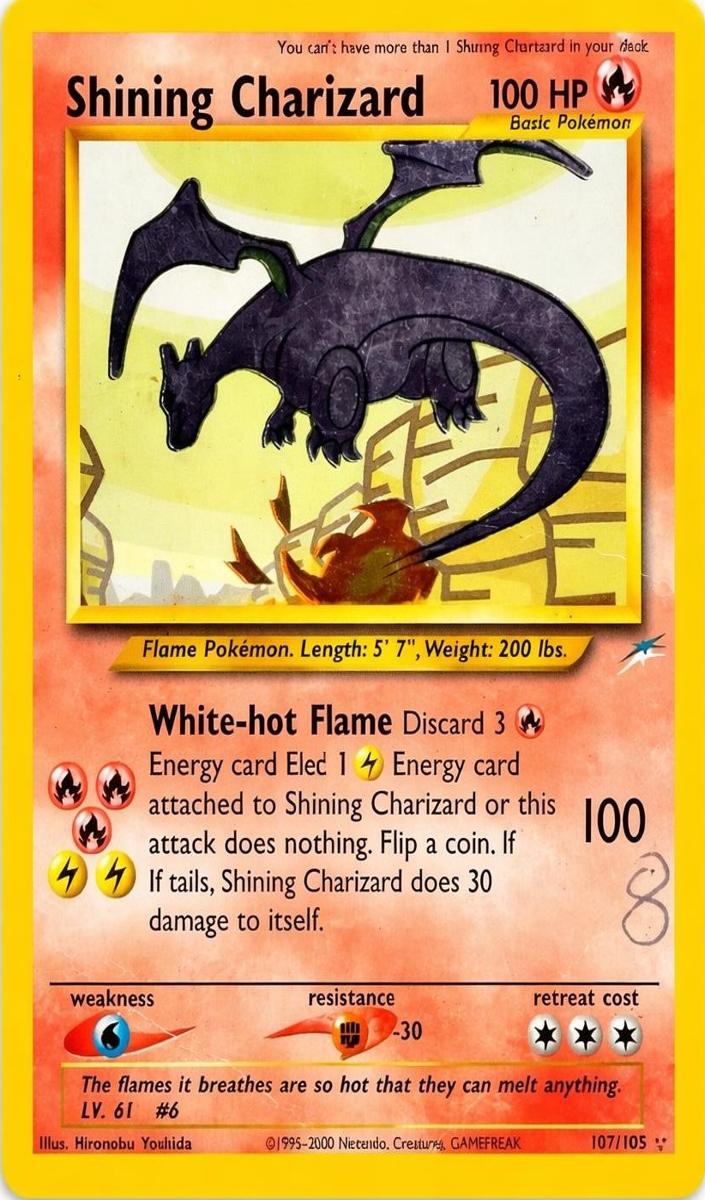 2002 Pokemon Neo Destiny #107 Shining Charizard front