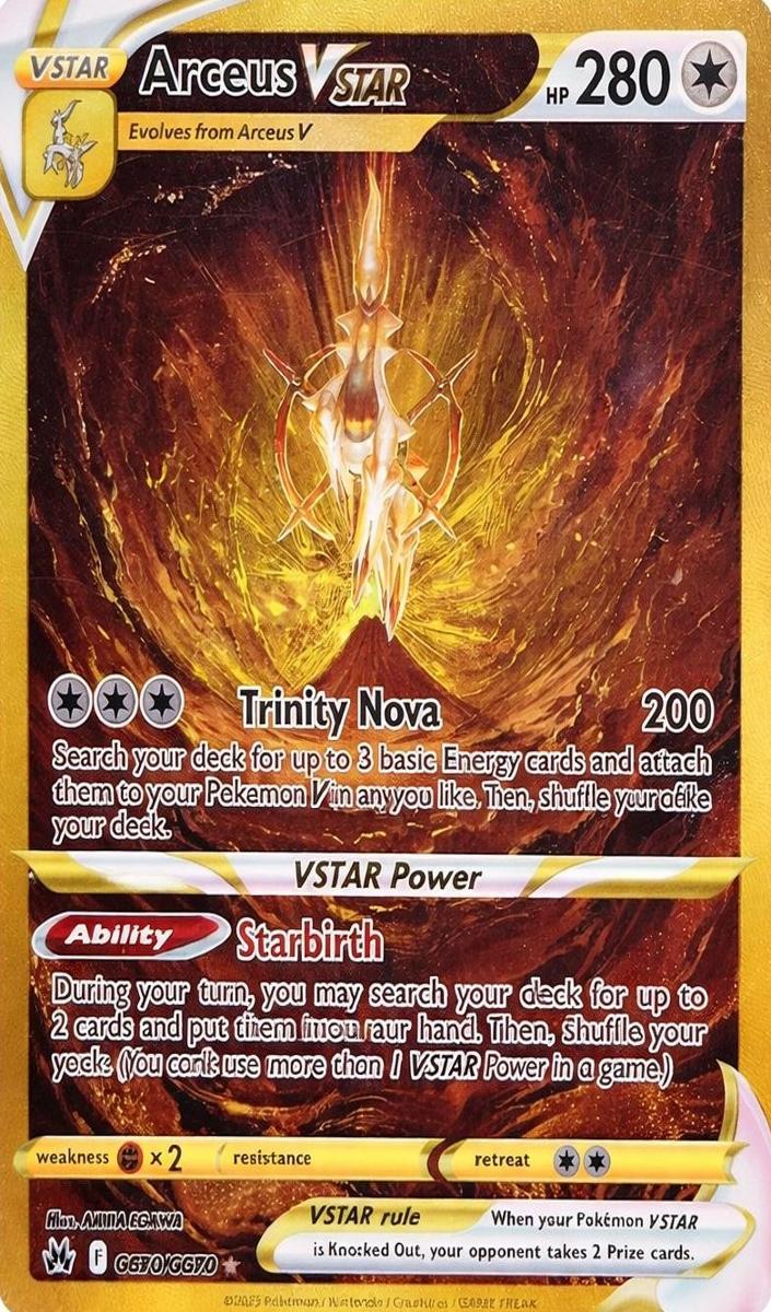 2023 Pokemon Crown Zenith SECRET #GG70 FA/Arceus VSTAR front
