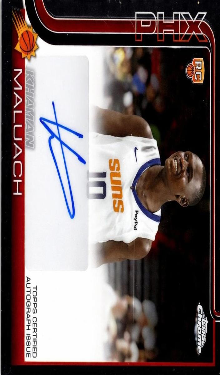 Khaman Maluach 2025 Topps Chrome Rookie Autographs Basketball
