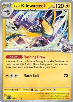 Iono's Kilowattrel 2026 Pokemon Mega Evolution Ascended Heroes