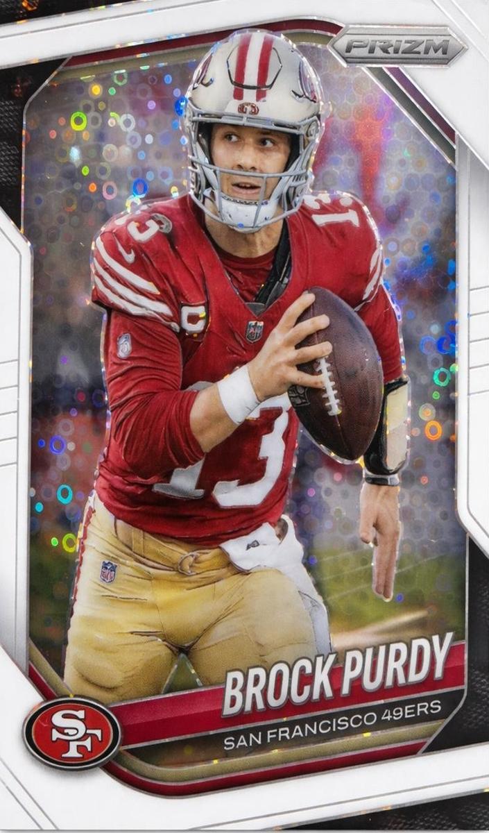 2025 Panini Prizm Brock Purdy [Red White Blue] #255 card