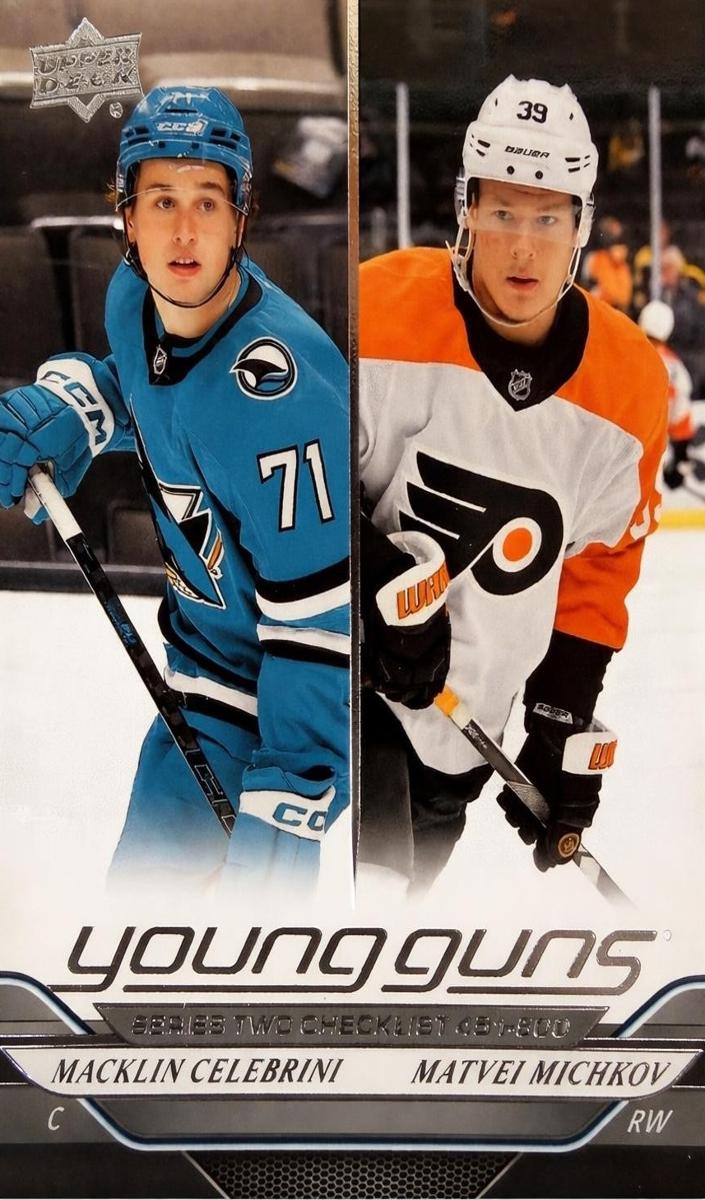Young Guns Checklist (Macklin Celebrini / Matvei Michkov) - 2024 Upper Deck Hockey
