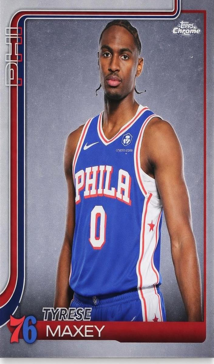 Tyrese Maxey 2025-26 Topps Chrome Basketball card