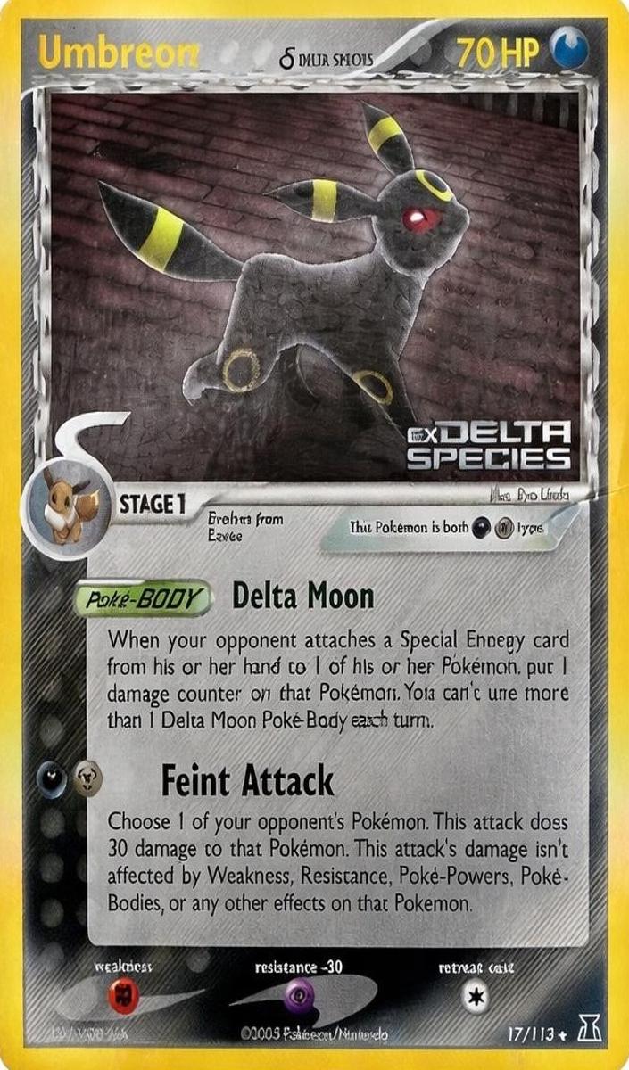 2005 Pokemon EX Delta Species Deltaspecies Reverse Holo #17 Umbreon front