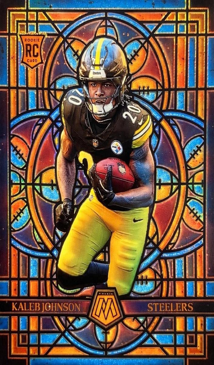 2025 Panini Mosaic Stained Glass Kaleb Johnson #21 card