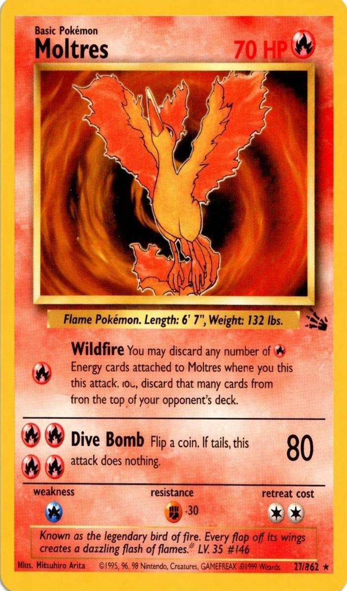 Moltres 1999 Pokemon Fossil