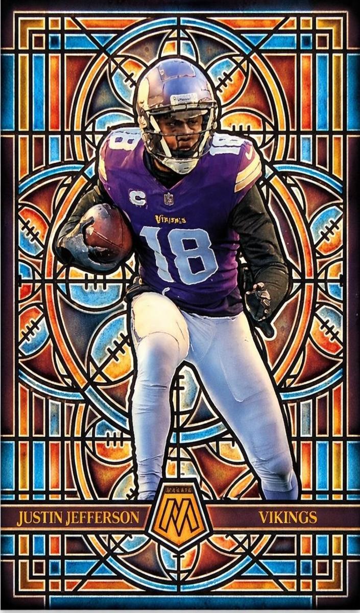 2025 Panini Mosaic Stained Glass Justin Jefferson #16 card