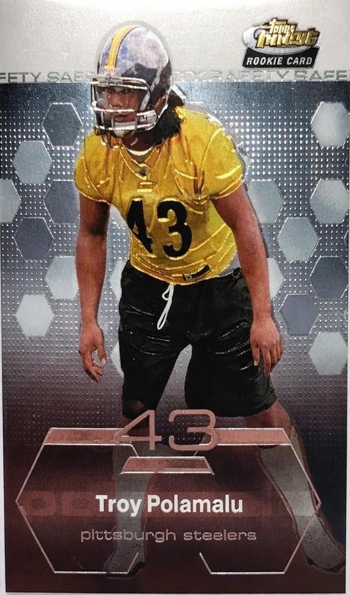 2003 Topps Finest Troy Polamalu #61 card