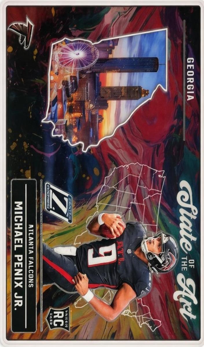 2024 Panini Obsidian Black Stained Glass Michael Penix Jr. #13 card