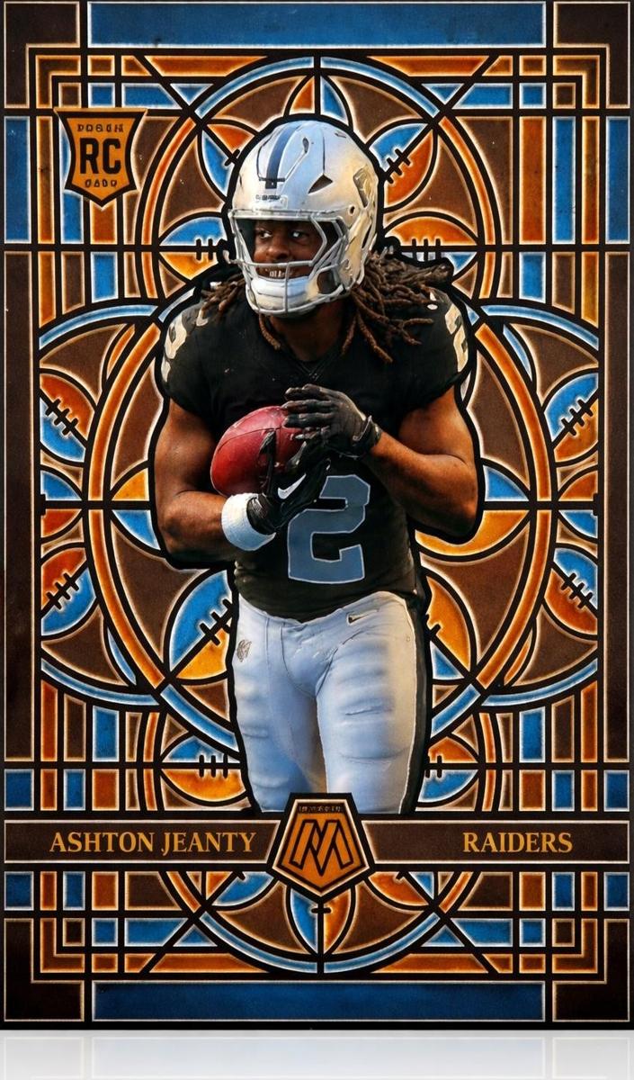 2025 Panini Mosaic #14 Ashton Jeanty Stained front