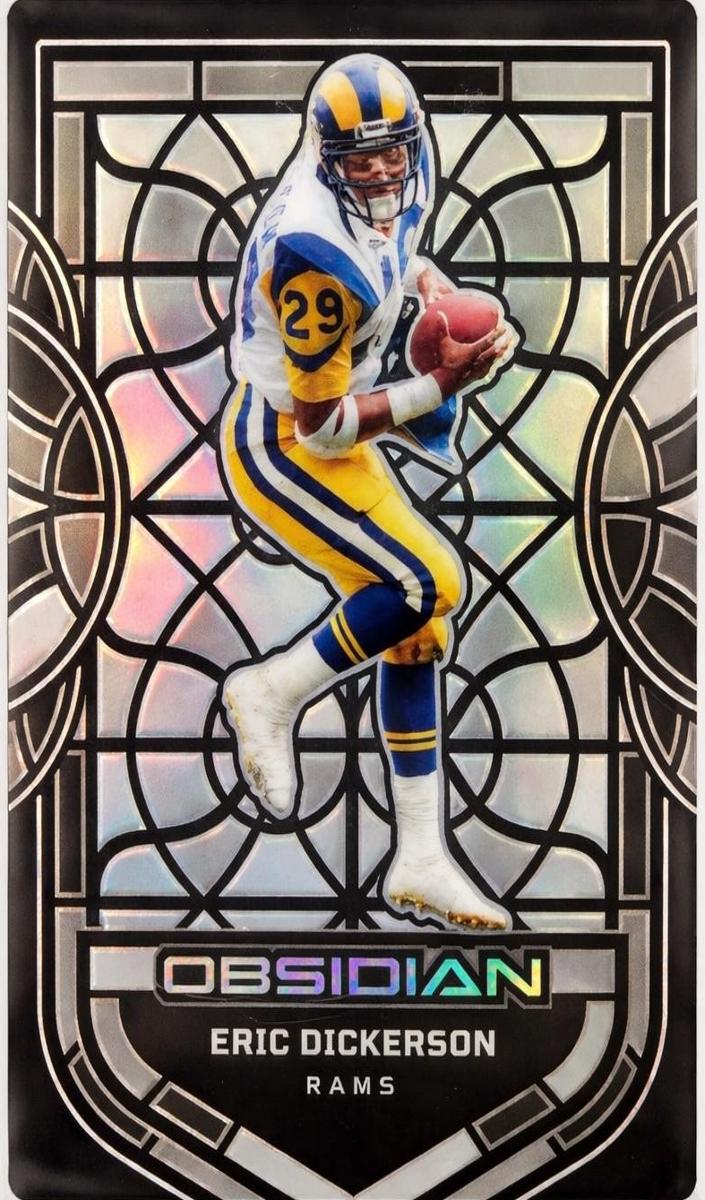 Eric Dickerson 2024 Panini Obsidian Black Stained Glass Football