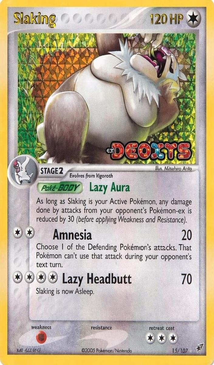 2005 Pokemon EX Deoxys DEOXYS #15 Slaking-Rev.Foil front