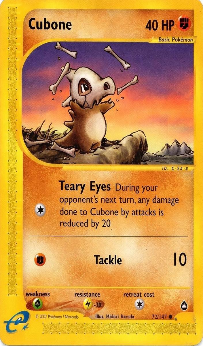 2003 Pokemon Aquapolis #72 Cubone front