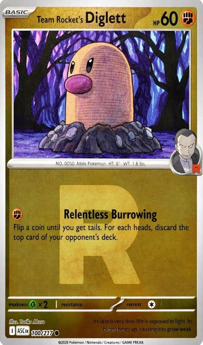 Team Rocket's Diglett 2026 Pokemon Mega Evolution Ascended Heroes