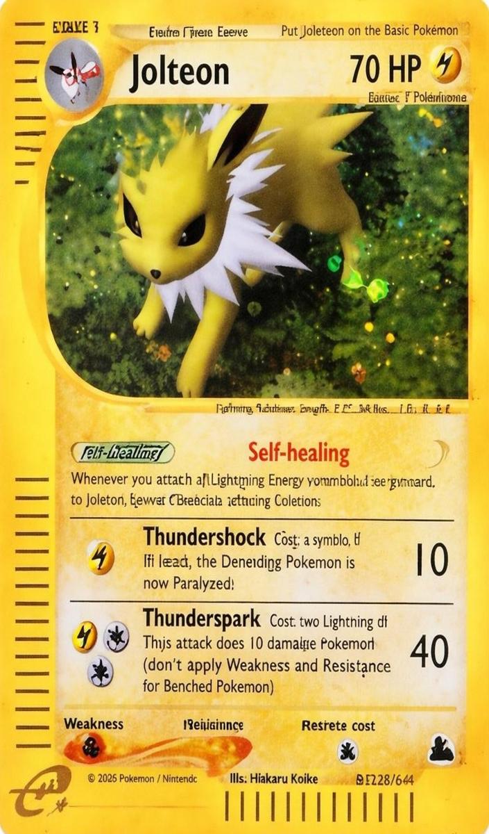 2003 Pokemon Skyridge Holo #H12 Jolteon front