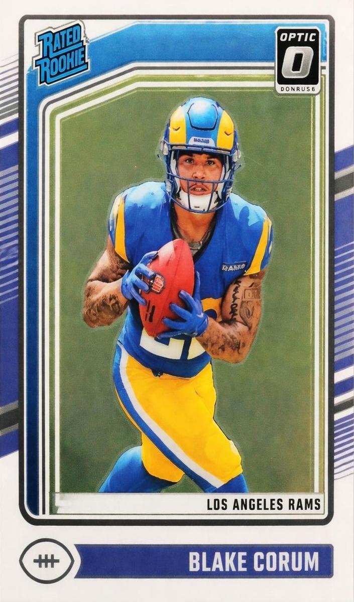 2024 Panini Donruss Optic Blake Corum [Blue Hyper] #208 card