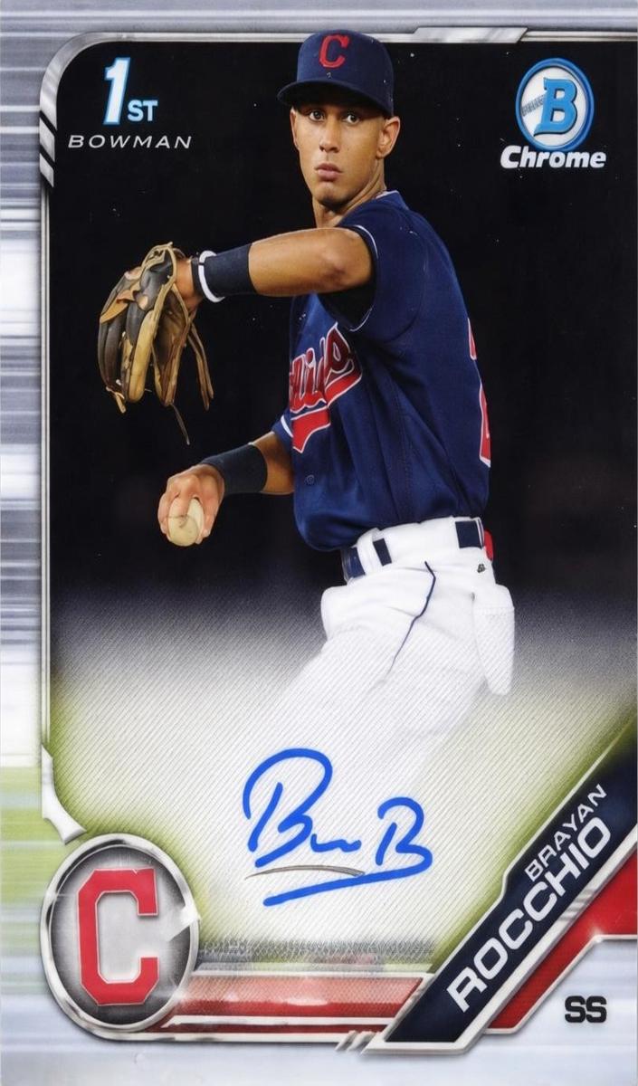Brayan Rocchio 2019 Bowman Chrome Prospect Autograph Baseball