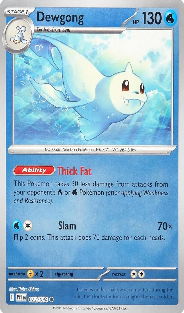 Dewgong 2025 Pokemon Mega Evolution Phantasmal Flames Reverse Holo