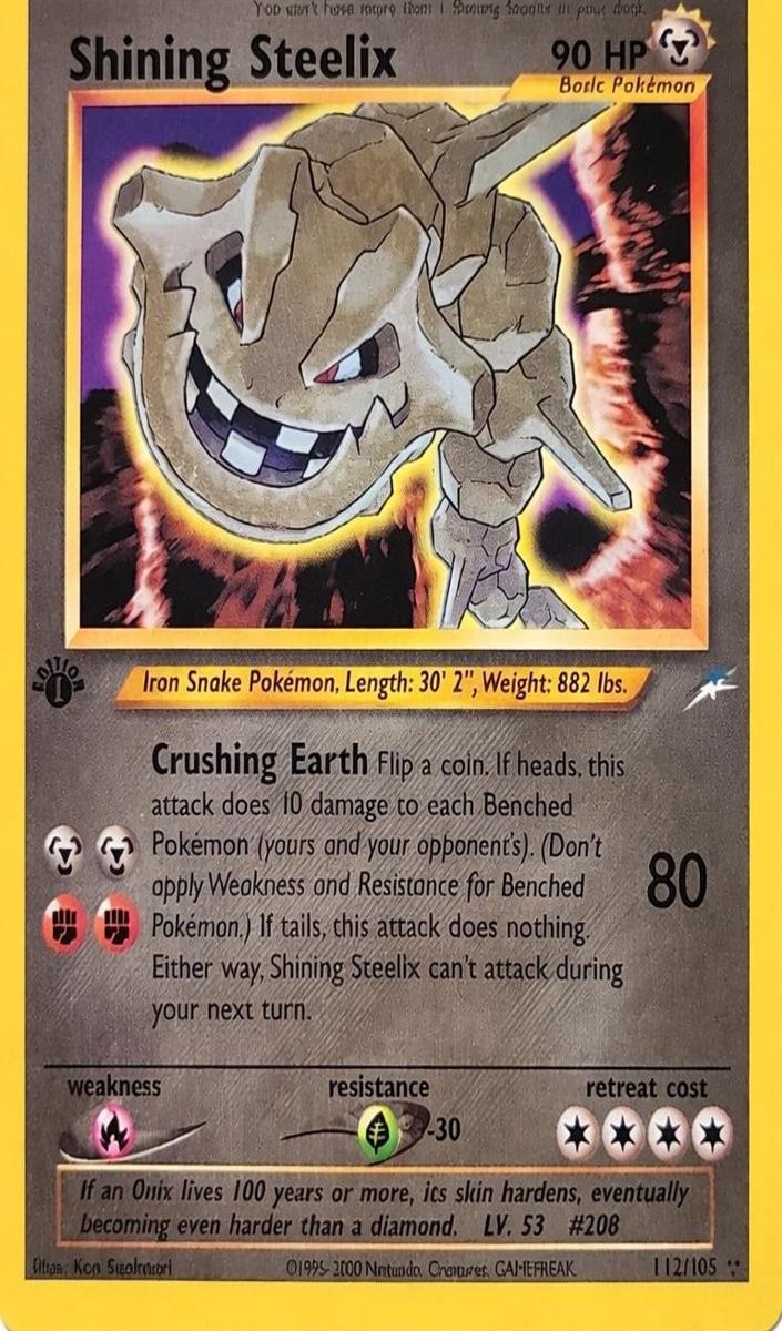 2002 Pokemon Neo Destiny 1ST EDITION #112 Shining Steelix front