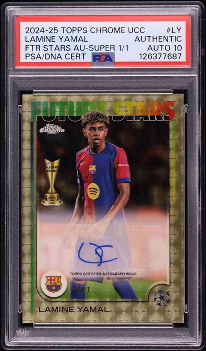 2024 Topps Chrome UEFA Club Competitions Lamine Yamal [Superfractor] #FSA-LY card