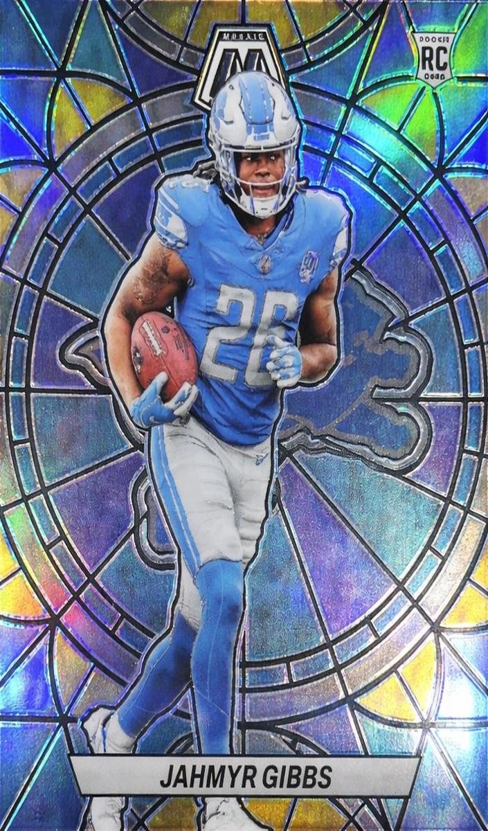 2023 Panini Mosaic Stained Glass Jahmyr Gibbs #SG-26 card