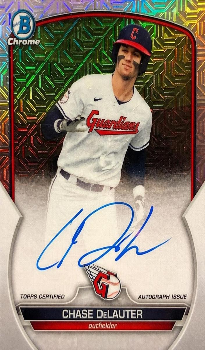 2023 Bowman Chrome Prospect Mega Box Autographs Chase DeLauter #BMA-CD card