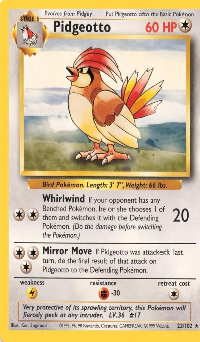 Pidgeotto 1999 Pokemon Base Set