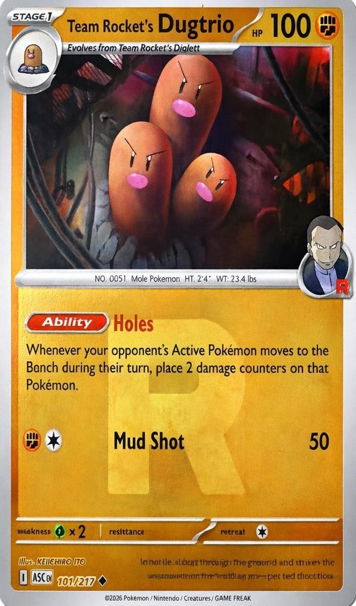 Team Rocket's Dugtrio 2026 Pokemon Mega Evolution Ascended Heroes