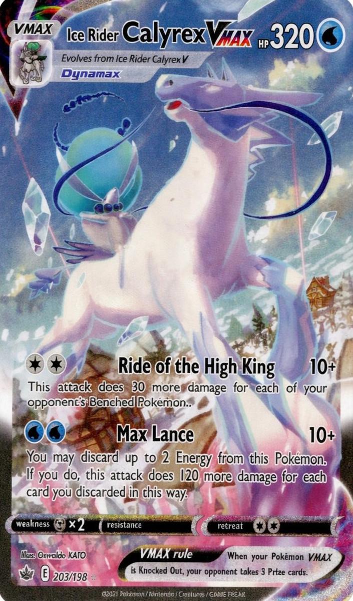 Ice Rider Calyrex Vmax Holo Secret 2021 Pokemon Chilling Reign Full Art
