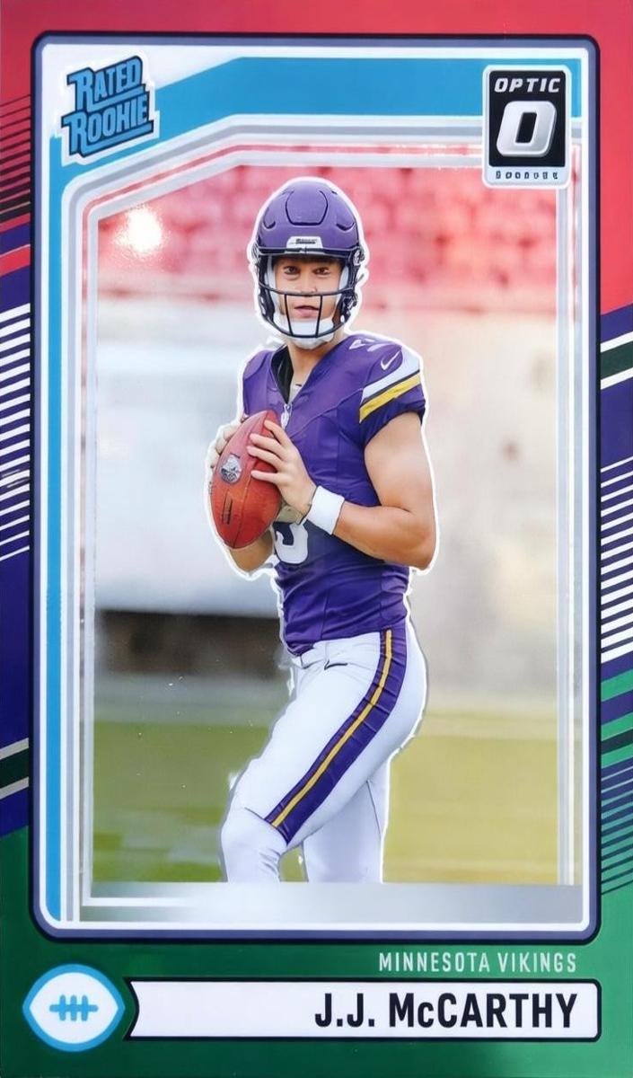 2024 Panini Donruss OPTIC PREVIEW-RED & GREEN #303 Jj Mccarthy front
