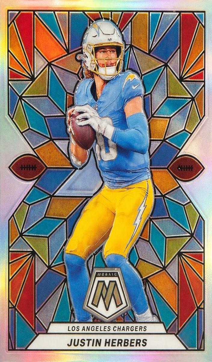 2024 Panini Mosaic Stained Glass Justin Herbert #SG-3 card